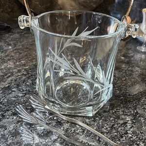 VTG Glass Ice Bucket with Tongs
